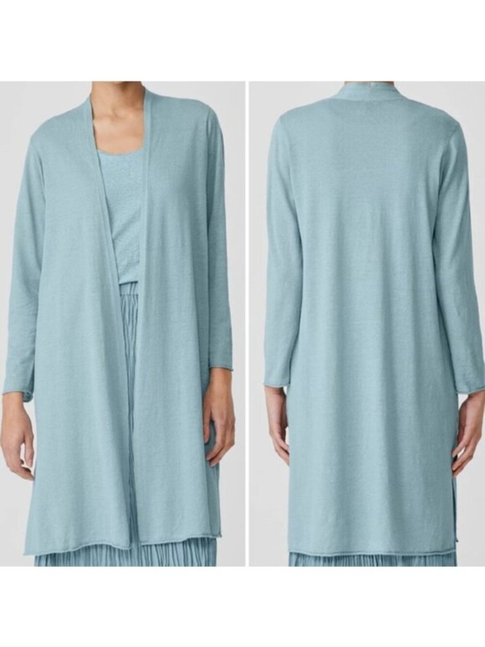 Eileen Fisher Organic Linen Cotton Long Cardigan – Size PM